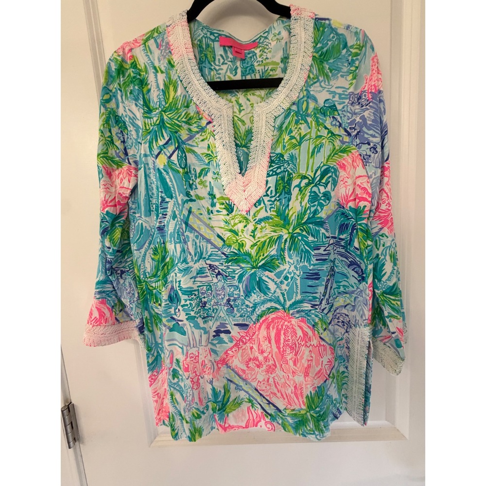 Lilly Pulitzer Renato Bohemian Queen Sequin Tunic Size S - Picture 2 of 9